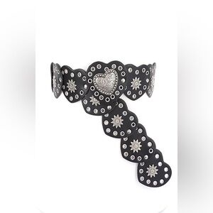 Vegan Leather Heart Western Concho Statement Belt